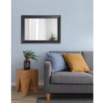 Zwarte rustieke spiegels voor muur, groot, 50 x 40 cm, rechthoek, houten frame, decoratieve wandspiegel voor slaapkamer, badkamer