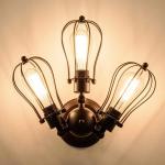 Vintage industriële plafondlamp, verstelbaar stopcontact, metaaldraadkooi, halve schaalmontage, rustieke plafondlamp, lichtmetalen lampen (zonder gloeilamp) (met 5 lampen) (brons)