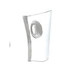 Moderne decoratieve vaas bloemenvaas tafelvaas keramiek wit/zilver hoogte 26 cm breedte 17 cm