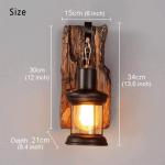 Vintage Wandlampen Hangende Verlichting Eetkamer Kroonluchter Binnen Retro Industriële wall light Van Hout Metaal Glazen Lampenkap E27 Wandkandelaar Bar Hoogte Verstelbaar Plafond