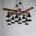 Hanglamp Vintage Hangende Verlichting Eetkamer Kroonluchter Binnen Retro Industriële Hangende Lamp Van Hout Metaal Glazen Lampenkap E27 Plafondverlichting Bar Hoogte Verstelbaar P
