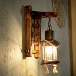 Houten retro verlichting rustieke woonkamer wandlamp slaapkamer muur eenvoudige creatieve wandlamp vintage antiek nostalgie interieur design wandlamp