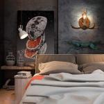 Vintage industriële wandlamp voor binnen, E27, retro kaarsen, wandlamp, geweidesign, rustiek, creatief, hars, wandverlichting voor slaapkamer, woonkamer, keuken, café, bar, halla