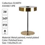 LED Lampe - Tischleuchte Dimmbare - Tischlampe Wohnzimmer - Metall Lampenschirm - warmes Licht für Schlafzimmer - Kabel - 3xG9 3W mgl - auch Bürolampe