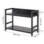 2-Tier Spice Rack Industriële Counter Plank Desktop Opslag Organizer Staand Kruidenrek voor Aanrecht Keuken Kantoor Woonkamer Desktop Zwart TLJ002B