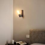 Wandlamp voor binnen, zwart, retro, E27, draaibaar, vintage wandspot, wandspot, rustieke industriële lamp, industriële wandverlichting voor woonkamer, slaapkamer, eetkamer, kinde