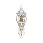Brest Buitenwandlamp, glas, aluminium, in wit goud, IP44, voor tuin en balkon, hoogte: 54 cm, E27, landhuisdesign, rustieke wandlantaarn voor buiten
