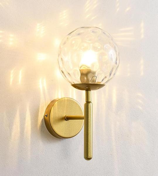 Led-wandlamp voor binnen rond glas kristal wandlamp rustiek wanddecoratie verlichting landhuisstijl wandverlichting slaapkamer woonkamer kinderkamer badkamer loft lampen E27