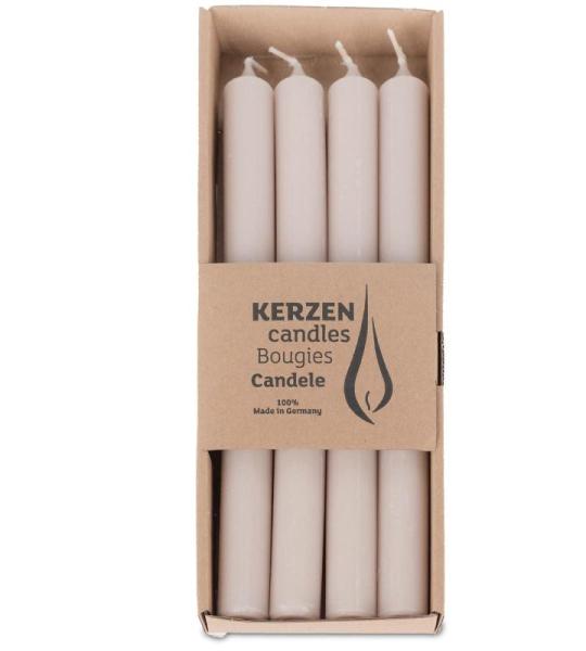 2x4-pack (8 stuks) rustieke vintage staafkaarsen huishoudelijke kaarsen kroonkaarsen landhuisstijl gekleurd 25 cm+staafaansteker. RAL certificaat. Brandduur ca. 10 uur - made in Ge