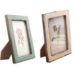 Fotolijst retro hout, 2 stuks fotolijsten 6x4, shabby chic, fotolijst rustiek, fotolijst met standaard, opgehangen of tafelblad, voor thuis, kantoor, zakelijke decoratie