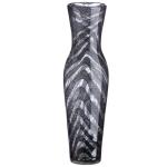 Casablanca Vaas, bloemenvaas, grijs, zwart, van glas, decoratie voor woonkamer, cadeau voor vrouwen, verjaardag, Moederdag, 39 cm