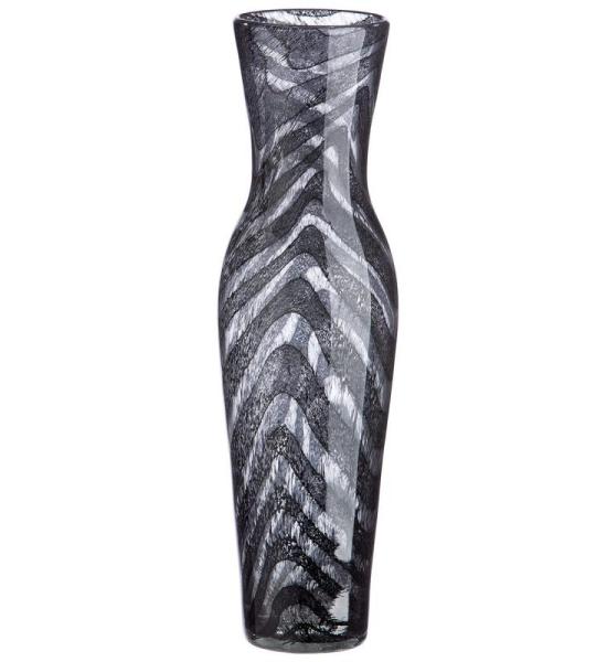 Casablanca Vaas, bloemenvaas, grijs, zwart, van glas, decoratie voor woonkamer, cadeau voor vrouwen, verjaardag, Moederdag, 39 cm