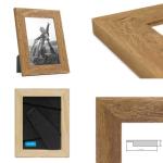Set van 2 fotolijsten 15x15 cm strandhuis grijs rustiek massief hout met glasplaat incl. accessoires/fotolijst
