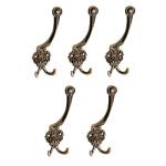 Garderobehaken - vintage kledinghaken | RUSTICA | 5 stuks wandhaken antiek messing hoogte: 150 mm | garderobehaken van metaal rustiek bruin | haken voor het schroeven wandhaken vin