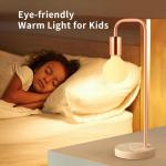 Industriële tafellamp voor slaapkamer, volledig dimbare moderne bedlampjes met 2700 K warme gloeilamp voor kinderen, lezen, minimalistische bedlampjes voor kantoor (roségoud)