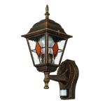 Buitenlamp met bewegingsmelder koper antiek H: 37,5 cm E27 sensor verlichting huis muur balkon terras