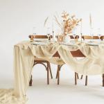 12Pack Käsetuch Tischläufer Beige, rustikale Gaze Tischläufer 90*300CM Käsetuch Tischläufer, Käsetuch Boho Tischläufer für Hochzeit, Party(Beige)