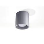 Orbis Downlight Plafondlamp met cilindrische kap, plafondlamp, woonkamer, eetkamer, lamp, keuken en hal, van aluminium in grijs, 10 x 10 x 10 cm
