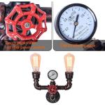 Waterpijp wandkandelaar waterleiding vintage retro wandlamp nostalgische wandlamp industriële wind creatieve E27 x 2 rustieke wandverlichting restaurant bar café wandlamp gang ke