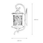 Wandlamp buiten zwart glas aluminium IP23 terras tuin T: 23,5 cm E27 lantaarn nostalgie rustieke outdoor wandlamp binnenplaats LANTERN
