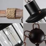 Hanglamp Vintage Hangende Verlichting Eetkamer Kroonluchter Binnen Retro Industriële Hangende Lamp Van Hout Metaal Glazen Lampenkap E27 Plafondverlichting Bar Hoogte Verstelbaar P