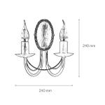 Wandlamp Metaal Bruin Antiek Keuken Hal Woonkamer T:15 cm E14 max. 60 Watt incl. Kaarsen Klassieke Wandlamp Slaapkamer WIOLETTA