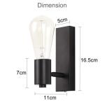 Wandlamp voor binnen, zwart, retro, E27, draaibaar, vintage wandspot, wandspot, rustieke industriële lamp, industriële wandverlichting voor woonkamer, slaapkamer, eetkamer, kinde