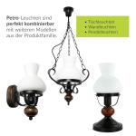 Wandlamp glas hout metaal in zwart bruin wit woonkamer slaapkamer B: 14 cm E27 origineel rustiek landhuis wandlamp hal PETRONEL