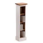 RUSTICALES houten cd-rek CD Tower | massief mahonie hout, 76x15,5x16cm (HxBxD) | houten plank met 4 vakken, cd-opslag | kleur: 06 witte landhuis