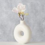 Vazen Set Lanyo (kleur wit, bloemenvaas van keramiek, ronde vorm, afmetingen 17x7x20 cm, decoratieve vaas) 2024828