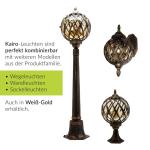 XXL buitenwandlamp Kairo van gegoten aluminium in koper antiek IP44 weerbestendig H: 40 cm voor terras tuin huismuur buitenverlichting wandlamp binnenplaats