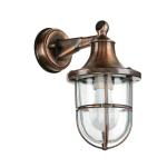Buitenlamp muur in koper antiek glas messing massief E27 IP64 Maritiem Santorin wandlamp buiten huis tuin