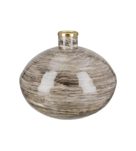 Vaas bloemenvaas van metaal - decoratie woonkamer cadeau voor vrouwen verjaardag Moederdag - kleur bruin goud hoogte 20 cm