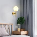 Led-wandlamp voor binnen, rond, glas, kristal, wandlamp, rustieke wanddecoratie, landhuisstijl, wandverlichting, slaapkamer, woonkamer, kinderkamer, badkamer, loft-lampen E27 (melk