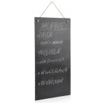 leisteen bord met krijt, afmetingen van de leistenen plaat L x B: 60 x 30 cm, rustiek memobord van natuursteen, met krijt voor het noteren van belangrijke dingen op het prikbord