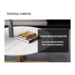 Stijlvolle Moderne Zwarte Marmer Look Nesting Salontafels Set met Goud Metalen Frame voor Woonkamer of Home Decor