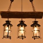 E27 Antieke hangende lamp Eettafel Kroonluchter Hout Smeedijzeren hanglicht Industriële druppelverlichting Vintage hangende lampen Landhuis Retro verlichting Slaapkamer 3 lampen