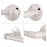Rohrhandtuch Bar Wand montiert Industriehandtuch Rack Halter Rustikale Heavy Duty Badezimmer Hardware (12 inch, Weiß)