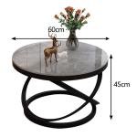 Bijzettafel ronde salontafel met delicate patronen sterke stenen platen en niet-roestende metalen frames voor thuis woonkamer