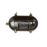Wandlamp messing glas in roestbruin antiek IP64 balkon H: 13 cm E27 maritiem rustieke scheepslamp buitenwandlamp tuin SKIATHOS