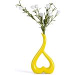 Keramische vaas geel hart vazen decoratie woonkamer modern tulpenvaas bloemenvaas tafel decoratie vaas voor pampasgras bloemen decoratie esthetische Scandinavische vazen bruiloft c