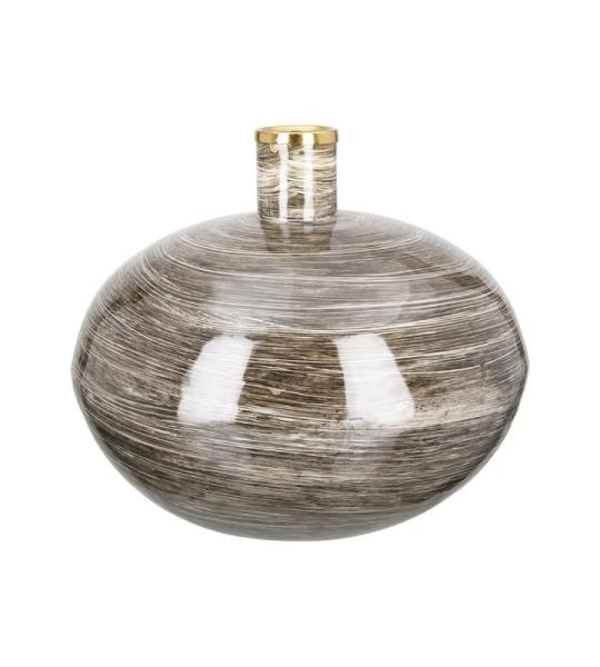 Vaas bloemenvaas van metaal - decoratie woonkamer cadeau voor vrouwen verjaardag Moederdag - kleur bruin goud hoogte 26 cm