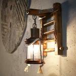 Houten retro verlichting rustieke woonkamer wandlamp slaapkamer muur eenvoudige creatieve wandlamp vintage antiek nostalgie interieur design wandlamp