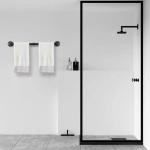 Rohr Handtuch Bar Wand montiert Industriehandtuch Rack Halter Rustikale Heavy Duty Badezimmer Hardware (24 inch, Schwarz Grau)