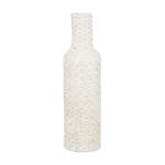 Bamboe Tall Geweven Vloervaas, 9" x 9" x 30", Wit