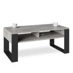 Artisan-salontafel, retro loftbank, open dubbele plank, glijpoten, ideaal voor koffiekransen, gelamineerde plaat, groot oppervlak, gegarandeerde stabiliteit.
