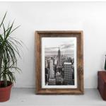 Rustieke fotolijst A4 (21 x 29,7 cm), set van 2 wand- en tafelfotolijst, bruin