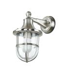 Wandlamp voor buiten, messing, in nikkel, binnenlamp, buitenlamp maritiem, weerbestendig, roestvrij, IP64, E27, scheepslamp, buitenlantaarn, rustiek