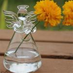 Blumenvase in Engelsform, niedlich, klares Glas, Blumenständer, hängende Vase für Hydrokulturbehälter, Wohnzimmer, Schlafzimmer, Heimdekoration