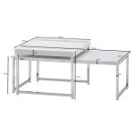 FineBuy Salontafel, set van 2, hout/metaal, rechthoekig, modern, bijzettafel, 2-delig, design woonkamertafel, houten tafel, bijzettafels